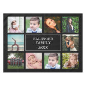 ファミリーフォトコラージュブラックカスタム テーブルクロス (正面(横))