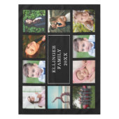 ファミリーフォトコラージュブラックカスタム テーブルクロス (正面)