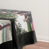 ファミリーフォトコラージュブラックカスタム テーブルクロス (インサイチュ)