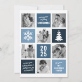 ファミリーフォトコラージュブルークリスマスホリデーカード シーズンカード (正面)