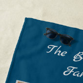 ファミリーフォトコラージュブルー ビーチタオル (インサイチュ)