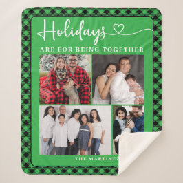 ファミリーフォトコラージュホリデー シェルパブランケット