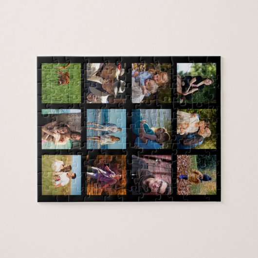 ファミリーフォトコラージュポートレート ジグソーパズル (横)