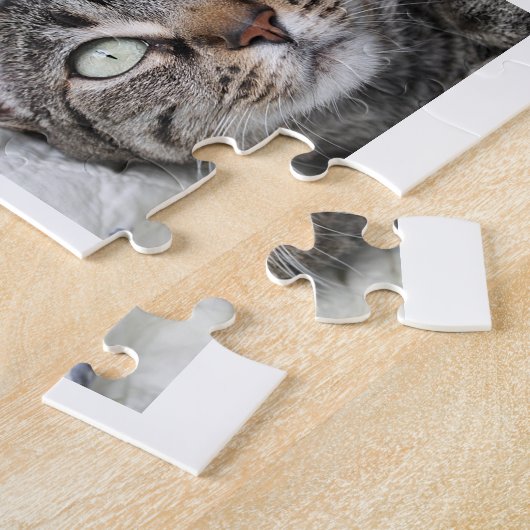 ファミリーフォトコラージュモノグラムのホワイト11写真 ジグソーパズル (側面)