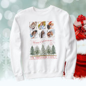 ファミリーフォトコラージュレトロヴィンテージメリークリスマス スウェットシャツ