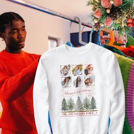 ファミリーフォトコラージュレトロヴィンテージメリークリスマス スウェットシャツ