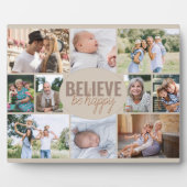 ファミリーフォトコラージュ信じ引用文と10写真 フォトプラーク (正面)
