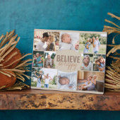 ファミリーフォトコラージュ信じ引用文と10写真 フォトプラーク (側面)