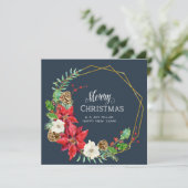 ファミリーフォトコラージュ水彩幾何学的フローラ シーズンカード (スタンド正面)