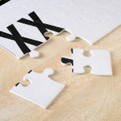 ファミリーフォトコラージュ白黒カスタム簡単 ジグソーパズル (側面)