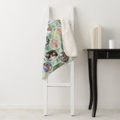 ファミリーフォトコラージュ簡単グリーンキルトルック35写真 シェルパブランケット (インサイチュ)