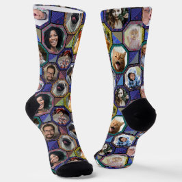 ファミリーフォトコラージュ簡単ダークキルトルック12写真 ソックス