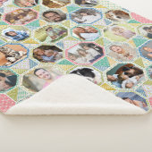 ファミリーフォトコラージュ簡単春キルトルック35ピック シェルパブランケット (3/4)