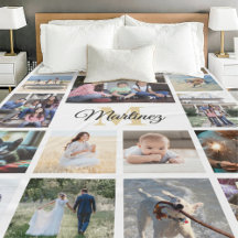 ファミリーフォトコラージュ金ゴールド白黒 モノグラムの