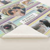 ファミリーフォトコラージュ11カスタムハートレトロストライプ シェルパブランケット (3/4)