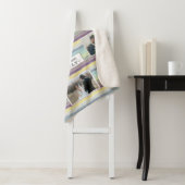 ファミリーフォトコラージュ11カスタムハートレトロストライプ シェルパブランケット (インサイチュ)