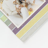 ファミリーフォトコラージュ11カスタムハートレトロストライプ フリースブランケット (角)