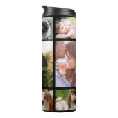 ファミリーフォトコラージュ11カスタム写真 |黒 タンブラー (回転右)