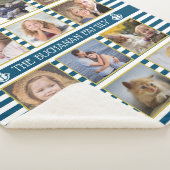 ファミリーフォトコラージュ12写真名ストライプ シェルパブランケット (3/4)