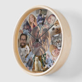 ファミリーフォトコラージュ13インスタグラム写真簡単 壁時計 (傾斜)