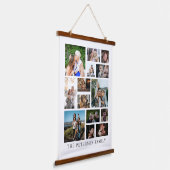 ファミリーフォトコラージュ14写真名壁タペストリー 吊り下げ型タペストリー (傾斜あり)