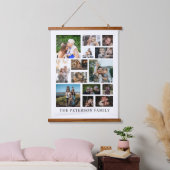 ファミリーフォトコラージュ14写真名壁タペストリー 吊り下げ型タペストリー (寝室)
