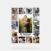 ファミリーフォトコラージュ15写真名簡単カスタム アクリルサイン (正面)