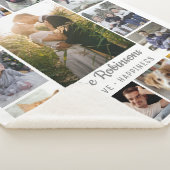 ファミリーフォトコラージュ15写真+名前グレーホワイト シェルパブランケット (3/4)