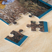 ファミリーフォトコラージュ16インスタグラム写真ブルー ジグソーパズル (側面)