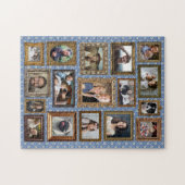 ファミリーフォトコラージュ17写真ファンシーフレーム簡単 ジグソーパズル (横)