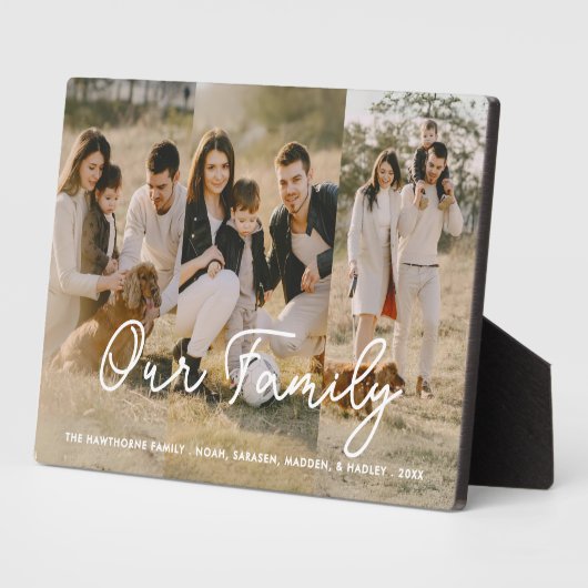 ファミリーフォトコラージュ3フォトスクリプトタイポグラフィ フォトプラーク (側面)
