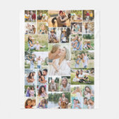 ファミリーフォトコラージュ31写真白 フリースブランケット (正面)