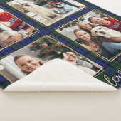 ファミリーフォトコラージュ4カスタムモダンホリデープレイド シェルパブランケット (3/4)