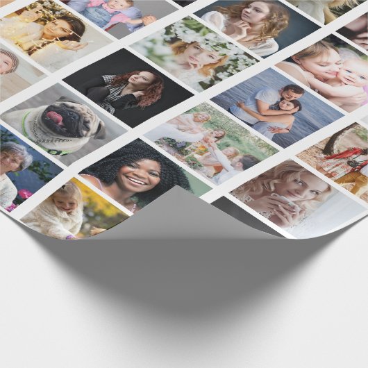 ファミリーフォトコラージュ56スクエアインスタグラム簡単DIY ラッピングペーパー (角)