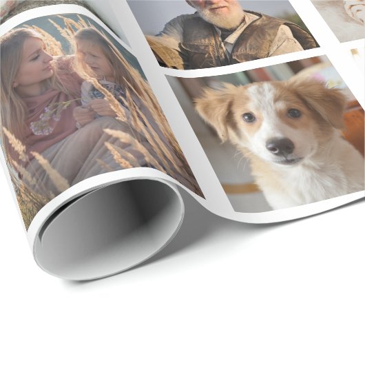 ファミリーフォトコラージュ56スクエアインスタグラム簡単DIY ラッピングペーパー (ロールコーナー)