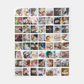 ファミリーフォトコラージュ56スクエア写真簡単カスタム フリースブランケット (正面)