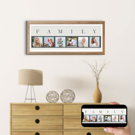 ファミリーフォトコラージュ6写真ストリップカスタム ポスター