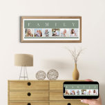 ファミリーフォトコラージュ6写真ストリップグリーンカスタム ポスター<br><div class="desc">写真パーソナライズされたの上にFAMILYという文字が表示されたポスタープリント。この写真テンプレートは、6つの写真を追加するように設定されお気に入りの、スタイル、ストリップ、写真のコラージュでシンプル正方形の形式で表示される。この頭が切れるとスタイリッシュカスタムは穏やかなカラーパレットのセージ緑と自然オフ白。ホームデコーダーに合わせて別の色で利用でき感じるが、カラーコンボが欲しいもしと私にメッセージ違うする。</div>