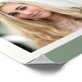 ファミリーフォトコラージュ6写真ストリップグリーンカスタム ポスター (角)