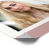 ファミリーフォトコラージュ6写真ストリップピンクカスタム色 ポスター (角)