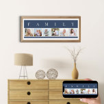 ファミリーフォトコラージュ6写真ストリップブルーカスタム ポスター<br><div class="desc">写真パーソナライズされたの上にFAMILYという文字が表示されたポスタープリント。この写真テンプレートは、6つの写真を追加するように設定されお気に入りの、スタイル、ストリップ、写真のコラージュでシンプル正方形の形式で表示される。クラシック頭が切れるブルーと天然オフ白の沿岸カラーパレットを持つスタイリッシュこの作品とピース。ホームデコーダーに合わせて別の色で利用でき感じるが、カラーコンボが欲しいもしと私にメッセージ違うする。</div>