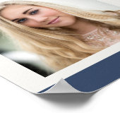 ファミリーフォトコラージュ6写真ストリップブルーカスタム ポスター (角)