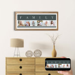 ファミリーフォトコラージュ6写真ストリップ石板カスタム ポスター<br><div class="desc">写真パーソナライズされたの上にFAMILYという文字が表示されたポスタープリント。この写真テンプレートは、6つの写真を追加するように設定されお気に入りの、スタイル、ストリップ、写真のコラージュでシンプル正方形の形式で表示される。石板頭が切れるグレスタイリッシューと自然オフ白のニュートラルなカラーパレットを持つ。ホームデコーダーに合わせて別の色で利用でき感じるが、カラーコンボが欲しいもしと私にメッセージ違うする。</div>