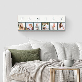 ファミリーフォトコラージュ6写真ナチュラル キャンバスプリント