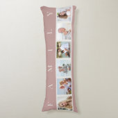 ファミリーフォトコラージュ6写真ピンク抱き枕 ボディピロー (正面縦)