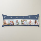 ファミリーフォトコラージュ6写真ブルー ボディピロー (正面)