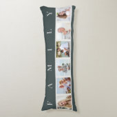 ファミリーフォトコラージュ6写真石板グレー ボディピロー (正面縦)