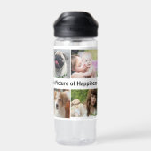 ファミリーフォトコラージュ8カスタム写真 |名前(白) ウォーターボトル (背面)