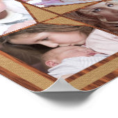 ファミリーフォトコラージュ9インスタグラム写真ウッドバーラップ ポスター (角)