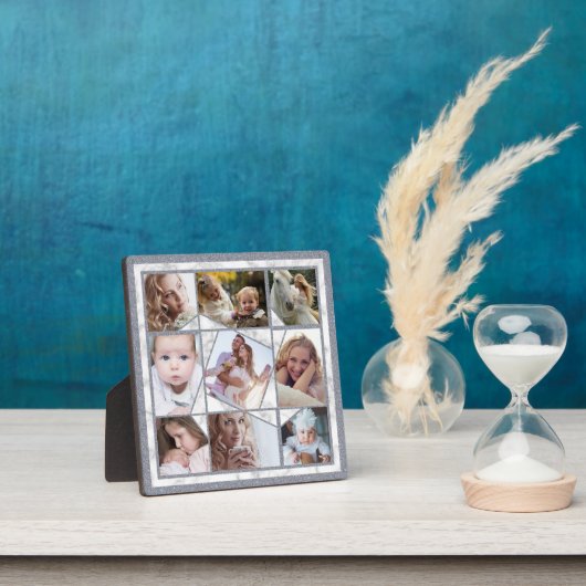 ファミリーフォトコラージュ9インスタグラム写真大理石 フォトプラーク (インサイチュ)